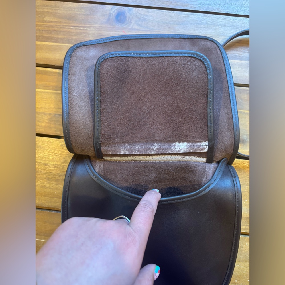 Dark Brown Leather Vintage Coach Crossbody Bag Silver Hardware - Picture 4 of 7